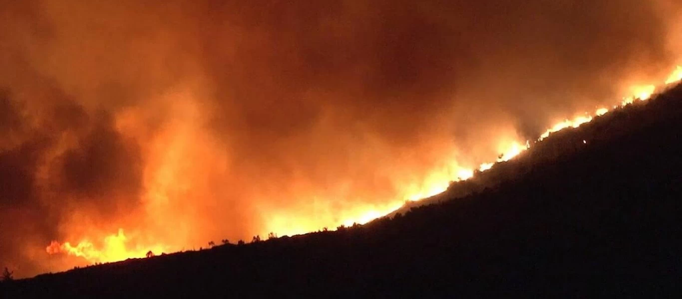 Σε εξέλιξη η φωτιά στην Κάρυστο - Ενισχύθηκαν οι Πυροσβεστικές δυνάμεις